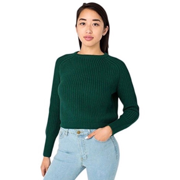 SOLD ORIGINAL AA Cropped Green Fisherman Sweater - Picture 1 of 2